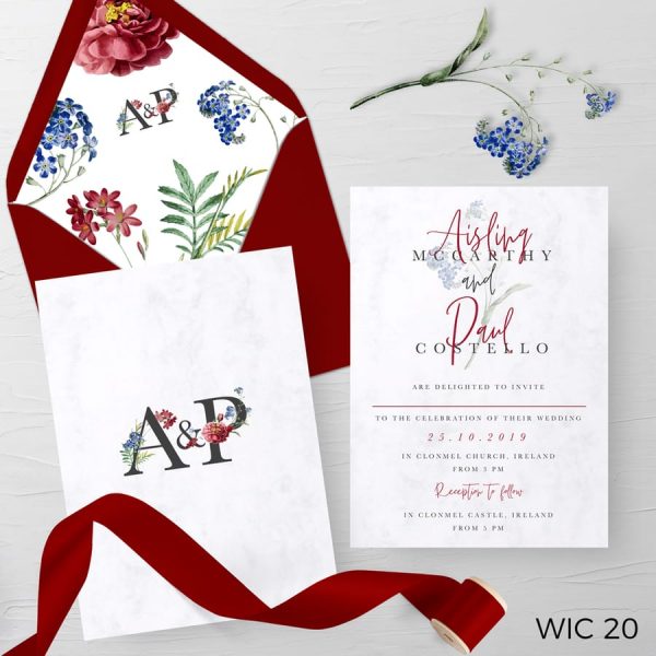 Red and White Wedding Invite