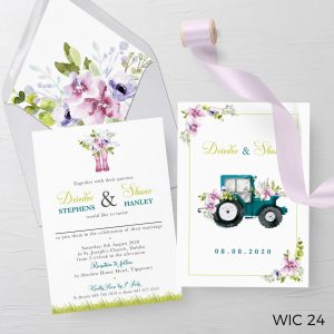 tractor-wedding invite